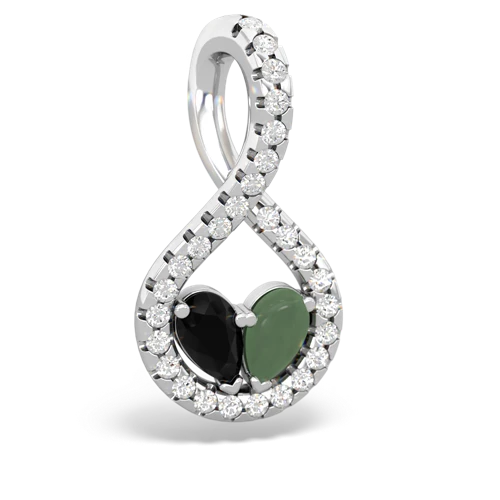 onyx-jade pave twist pendant