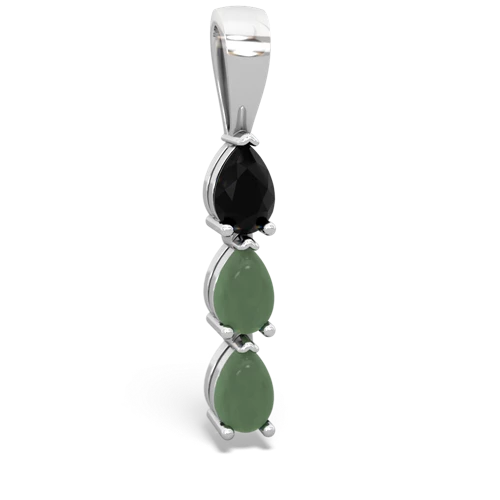 onyx-jade three stone pendant