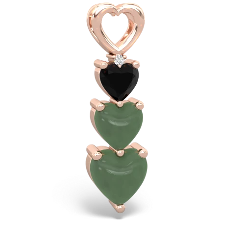 onyx-jade three stone pendant