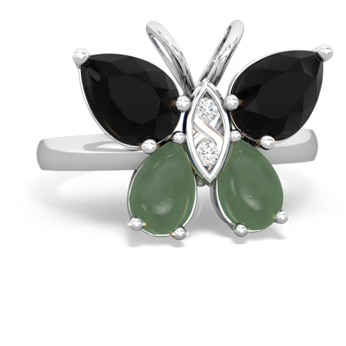 onyx-jade butterfly ring