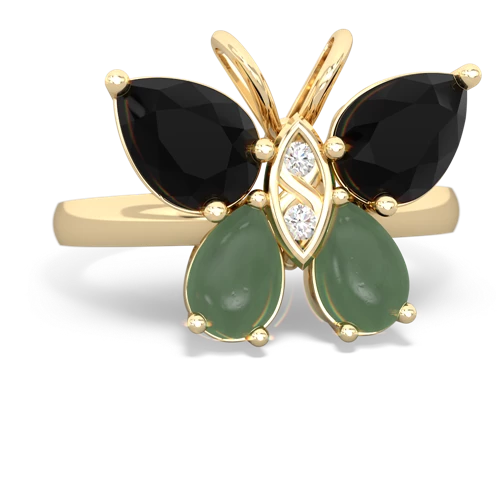 onyx-jade butterfly ring