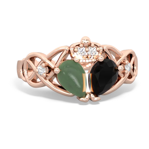 onyx-jade claddagh ring