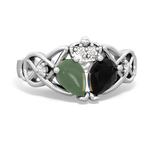 onyx-jade claddagh ring