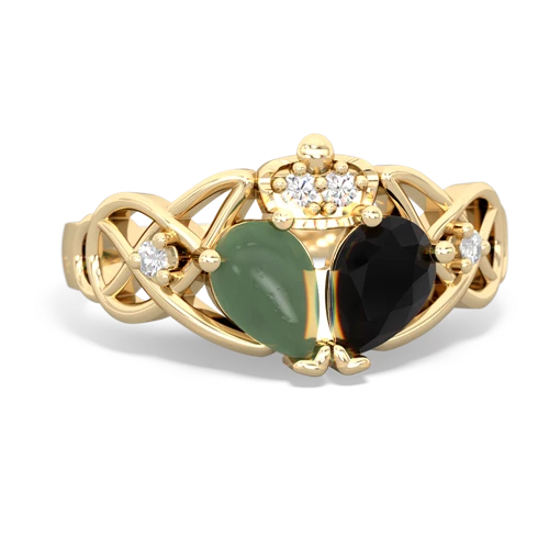 onyx-jade claddagh ring