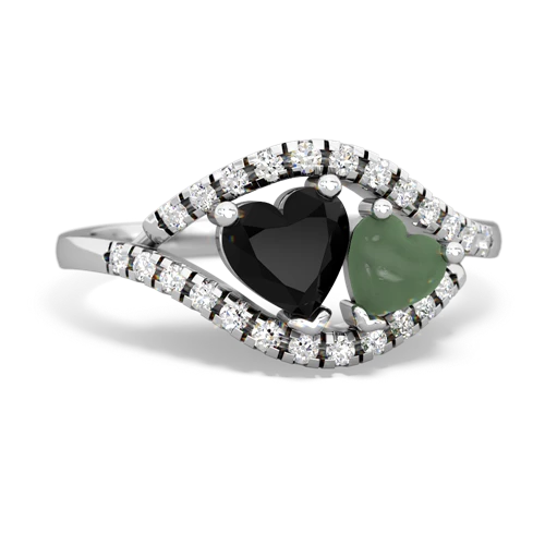 onyx-jade mother child ring