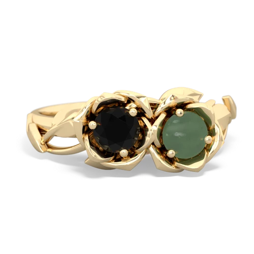 onyx-jade roses ring