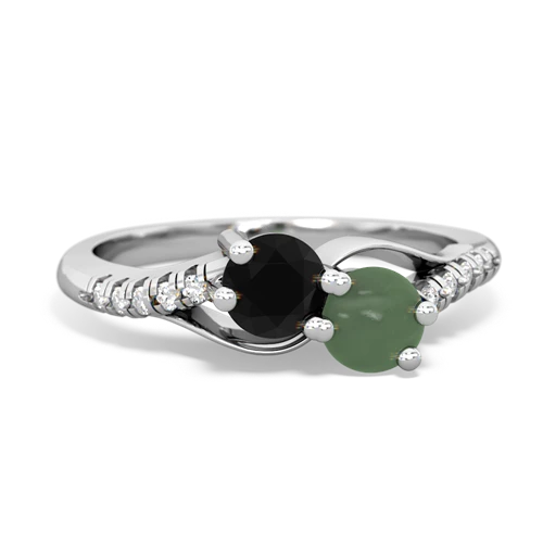 onyx-jade two stone infinity ring