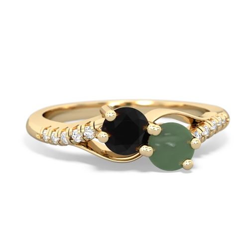 onyx-jade two stone infinity ring