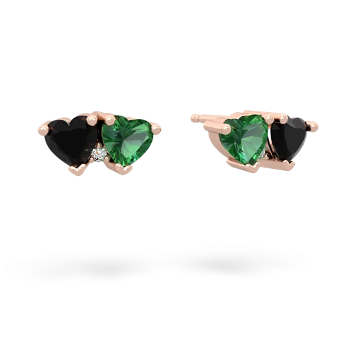onyx-lab emerald  earrings