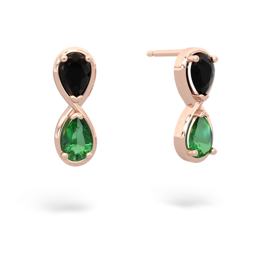 onyx-lab emerald infinity earrings