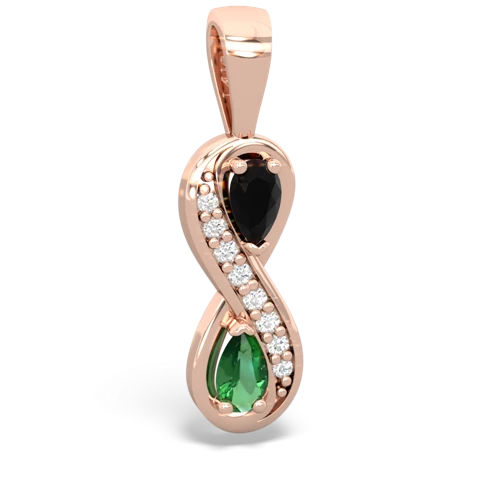 onyx-lab emerald keepsake infinity pendant