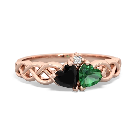 onyx-lab emerald celtic braid ring