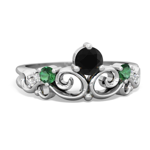 onyx-lab emerald crown keepsake ring