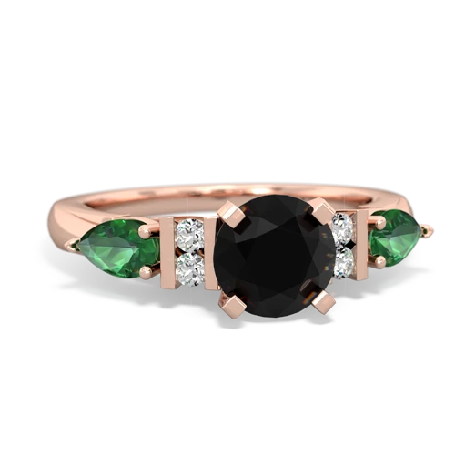 onyx-lab emerald engagement ring