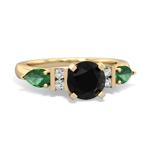 onyx-lab emerald engagement ring