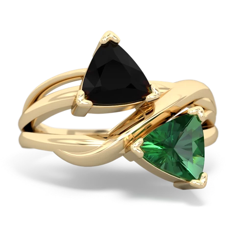 onyx-lab emerald filligree ring