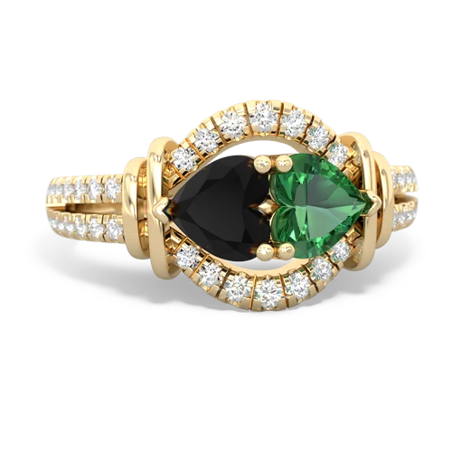 onyx-lab emerald pave keepsake ring