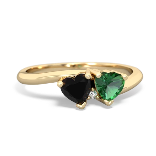 onyx-lab emerald sweethearts promise ring