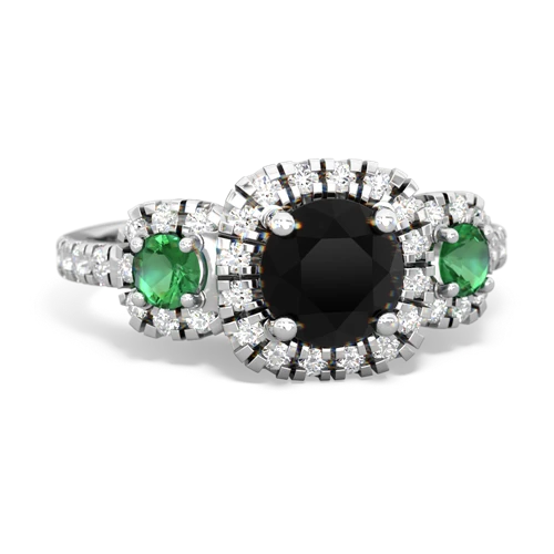 onyx-lab emerald three stone regal ring