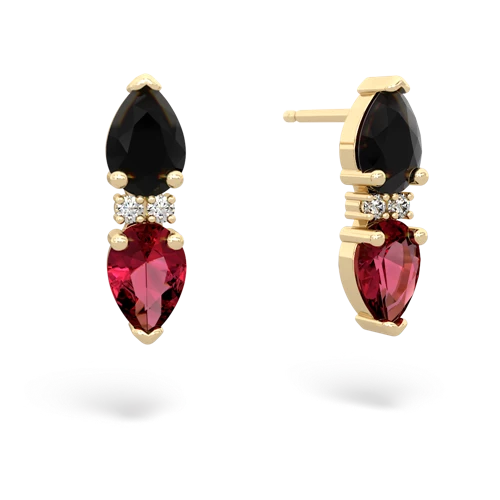 onyx-lab ruby bowtie earrings