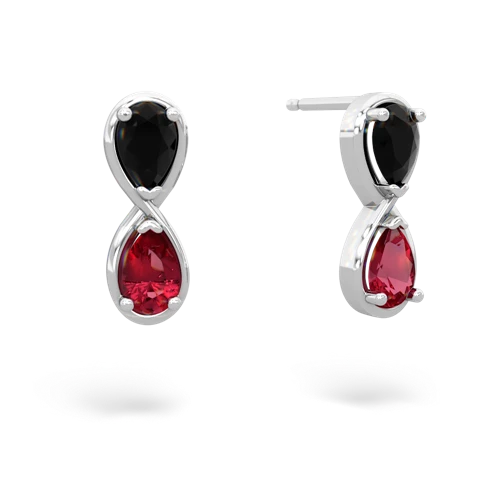 onyx-lab ruby infinity earrings