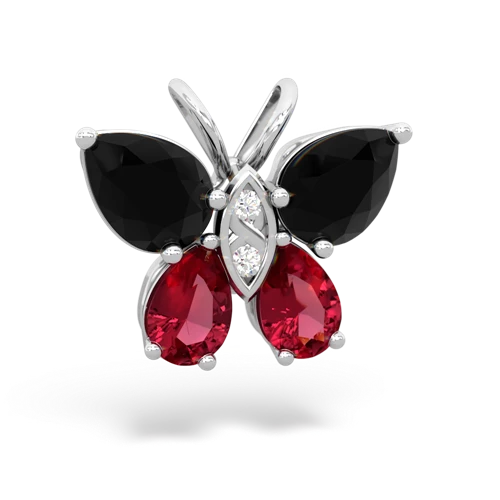 onyx-lab ruby butterfly pendant