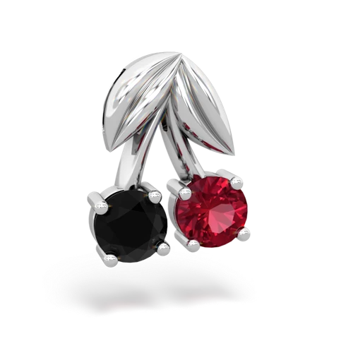 onyx-lab ruby cherries pendant