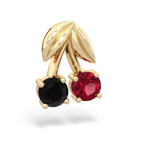 onyx-lab ruby cherries pendant