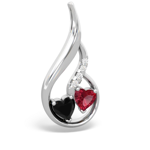 onyx-lab ruby keepsake swirl pendant
