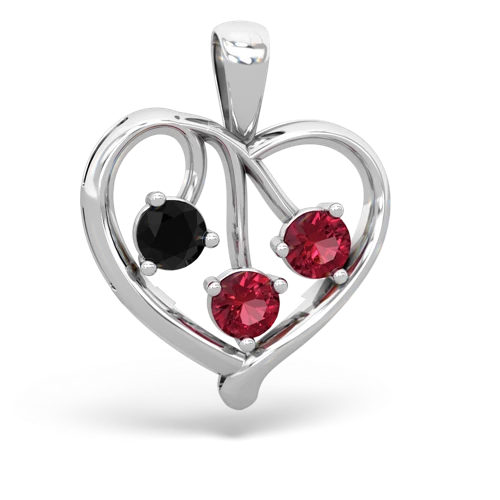 onyx-lab ruby love heart pendant