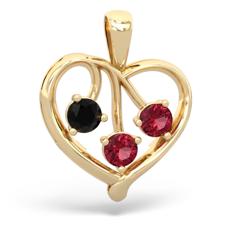 onyx-lab ruby love heart pendant