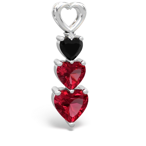 onyx-lab ruby three stone pendant