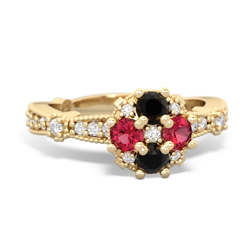 onyx-lab ruby art deco engagement ring