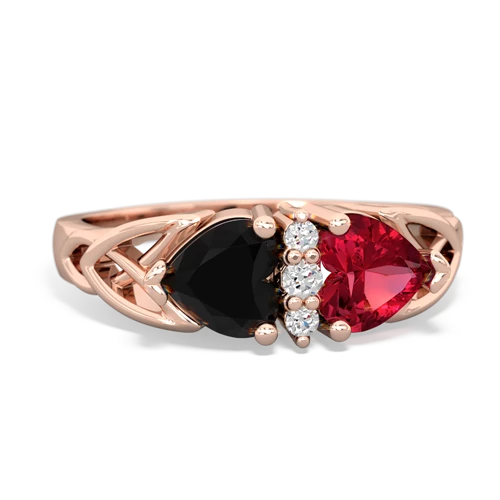 onyx-lab ruby celtic ring