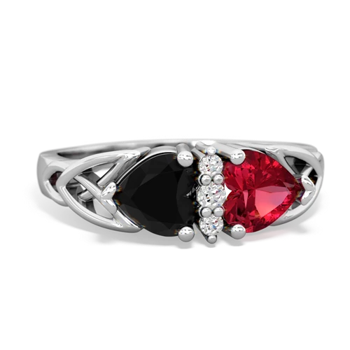 onyx-lab ruby celtic ring