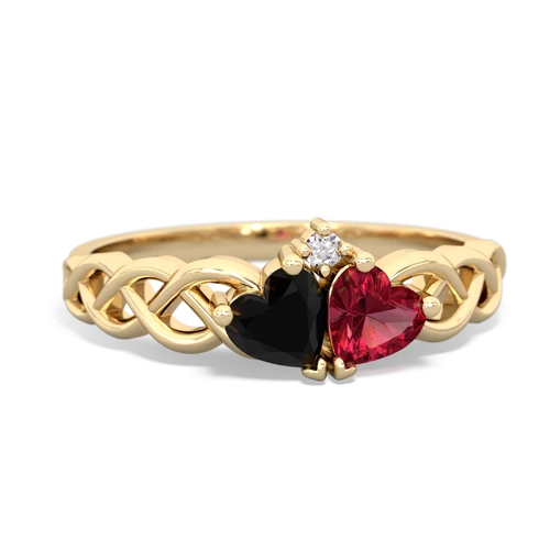 onyx-lab ruby celtic braid ring