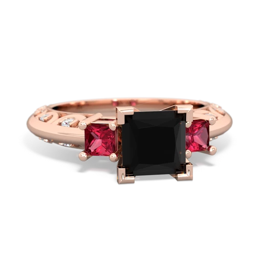 onyx-lab ruby engagement ring