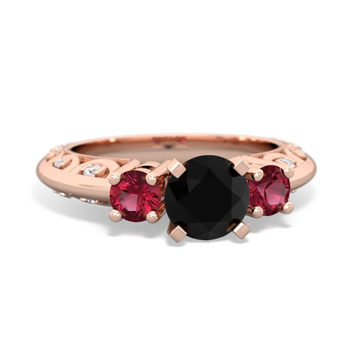 onyx-lab ruby engagement ring