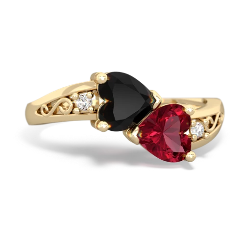 onyx-lab ruby filligree ring