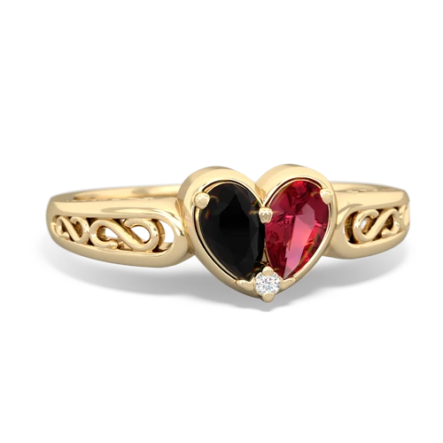 onyx-lab ruby filligree ring