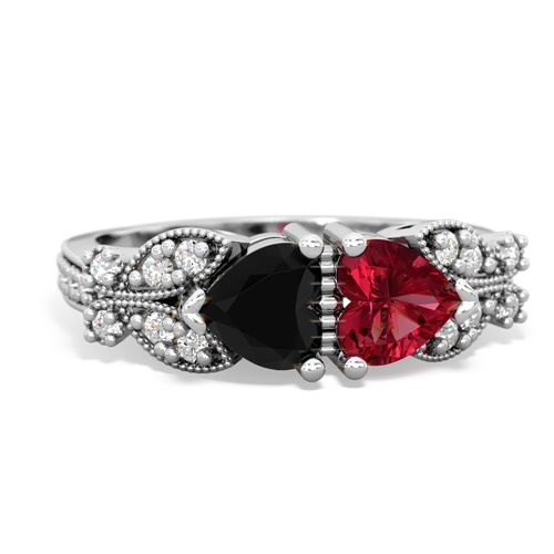 onyx-lab ruby keepsake butterfly ring