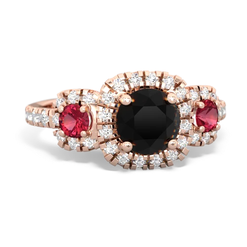 onyx-lab ruby three stone regal ring
