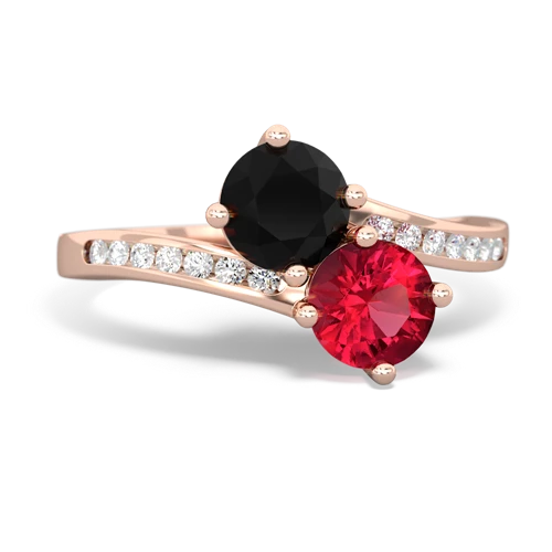 onyx-lab ruby two stone channel ring