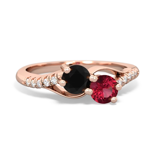 onyx-lab ruby two stone infinity ring