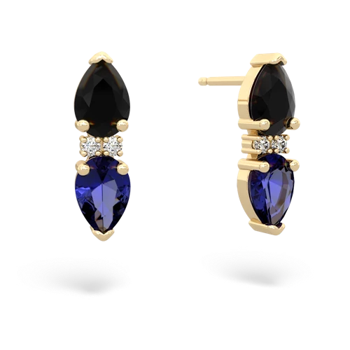 onyx-lab sapphire bowtie earrings