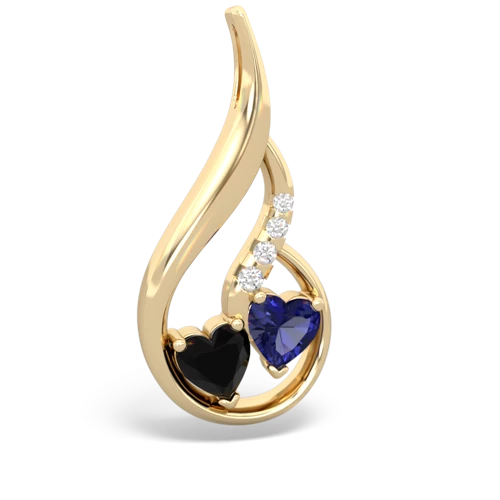 onyx-lab sapphire keepsake swirl pendant