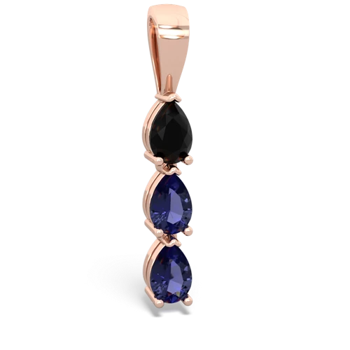 onyx-lab sapphire three stone pendant