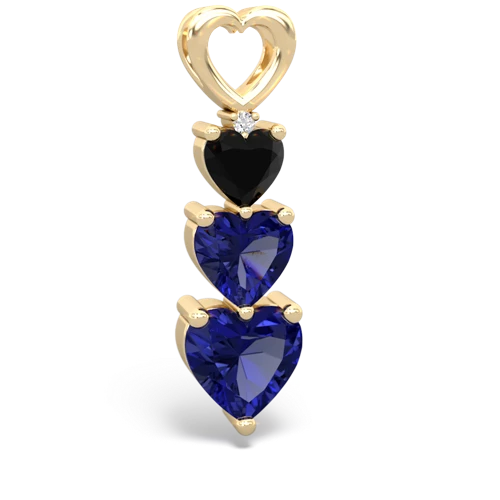 Black Onyx Genuine Black Onyx with Lab Created Sapphire and Genuine Tanzanite Past Present Future pendant Pendant