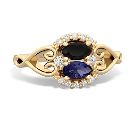 onyx-lab sapphire antique keepsake ring