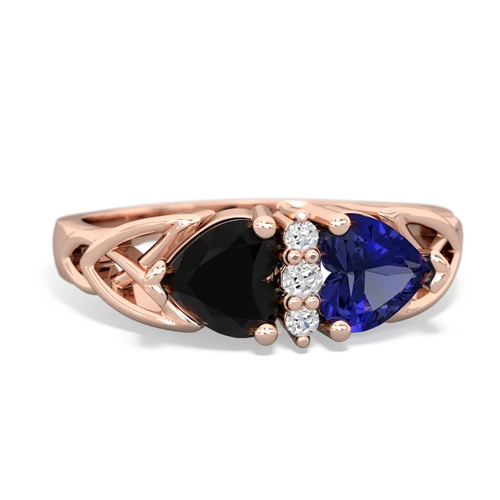 onyx-lab sapphire celtic ring